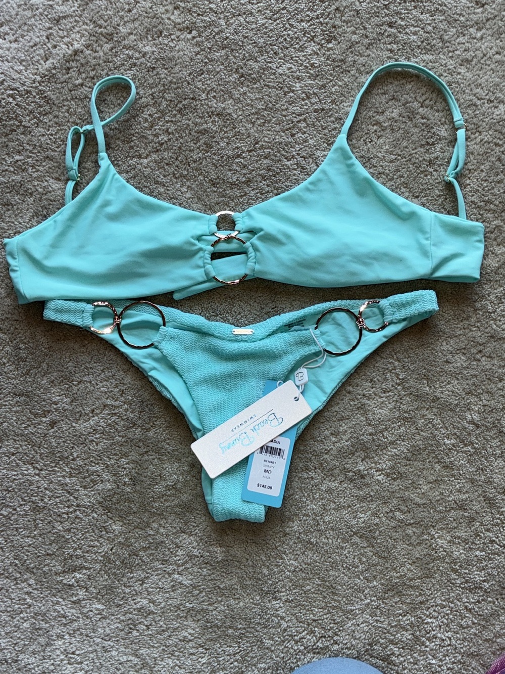Beach Bunny Aqua Ring-Accent Bikini Set